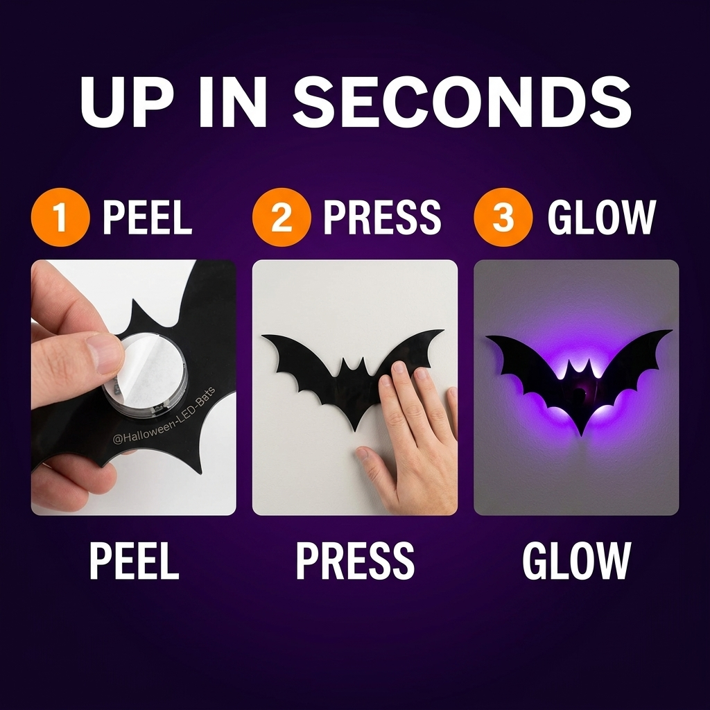 Halloween LED Bat Wall Sticker